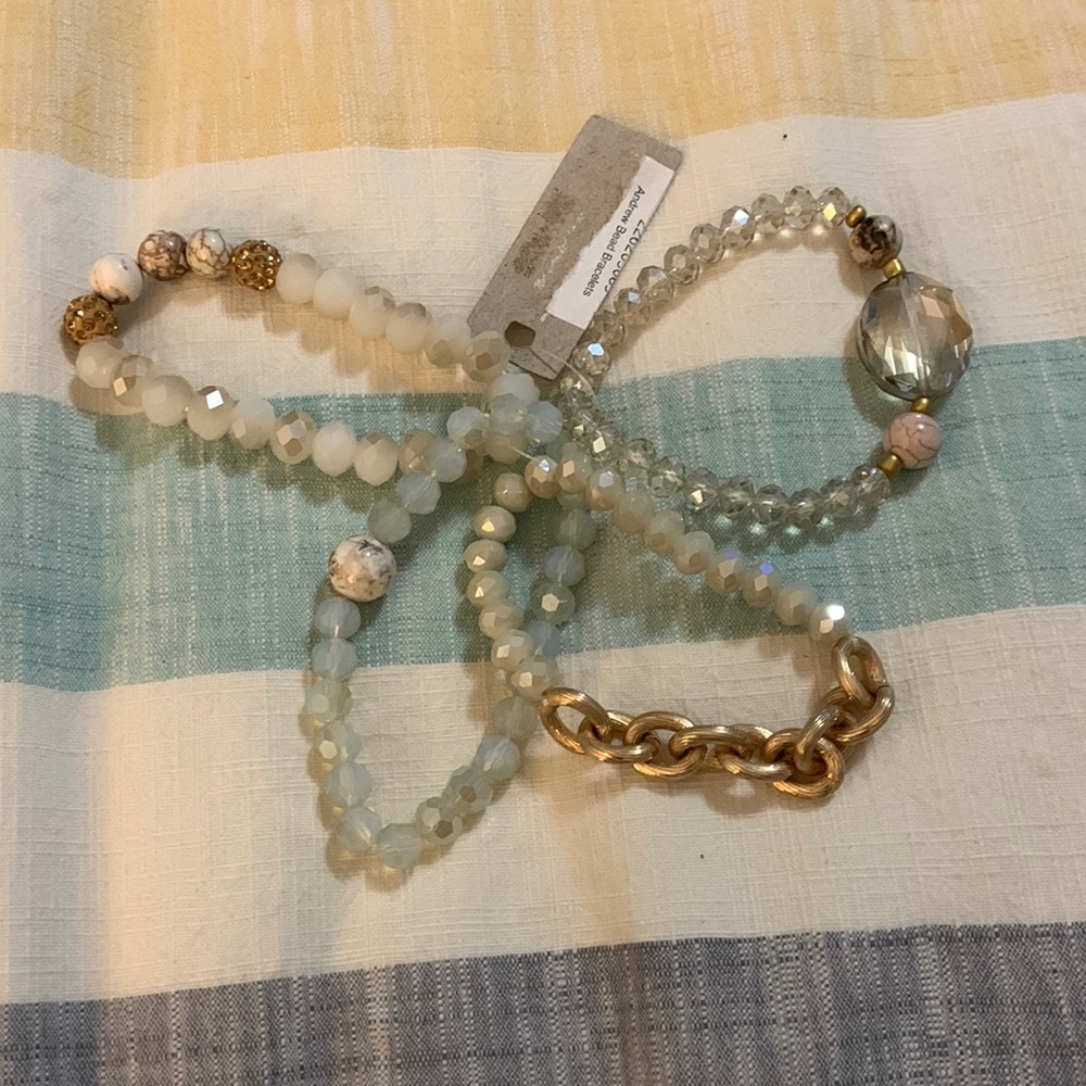 Set of 4 Garden Party elastic bracelets